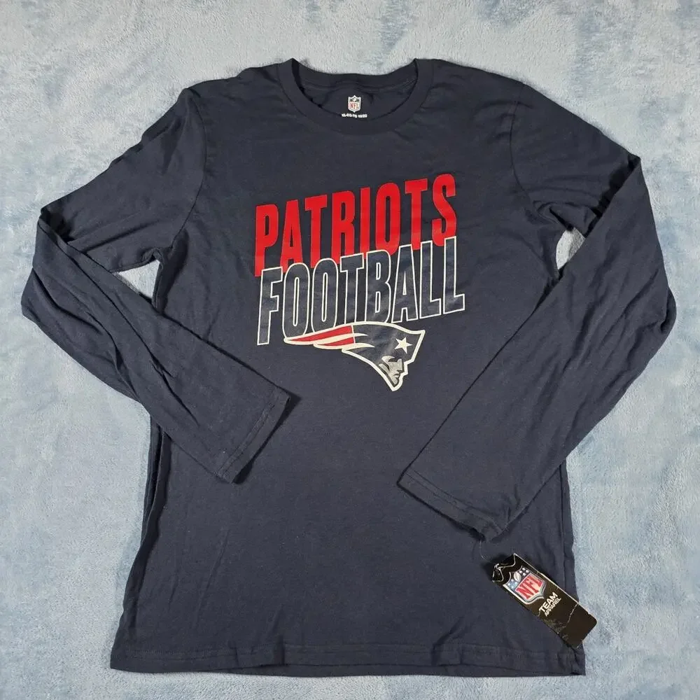 New England Patriots Shirt Youth XL 18-20 NWT Long Sleeve NFL Football Navy